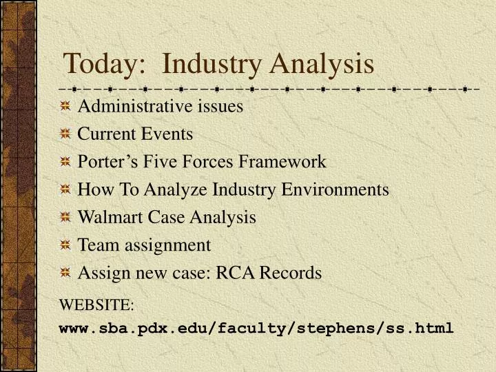 today industry analysis