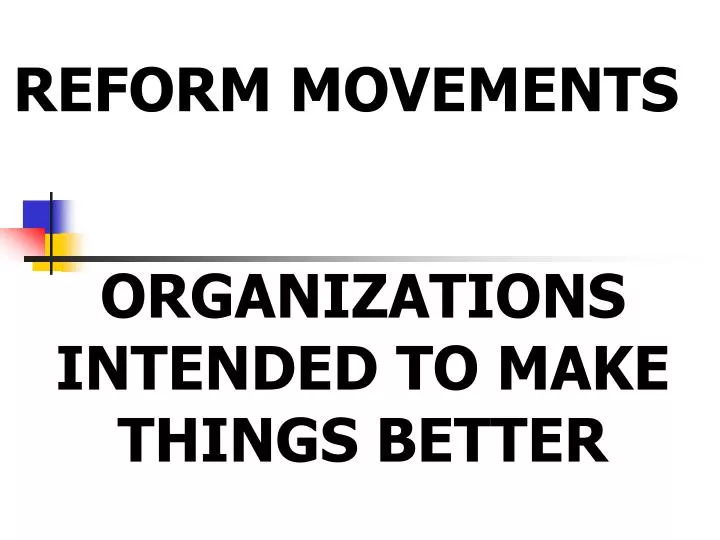 reform movements