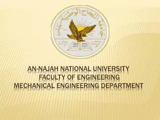 An- najah national university faculty of engineering mechanical engineering department