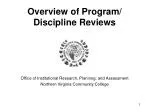 Overview of Program/ Discipline Reviews - slide 1