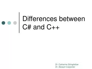 Differences between C# and C++