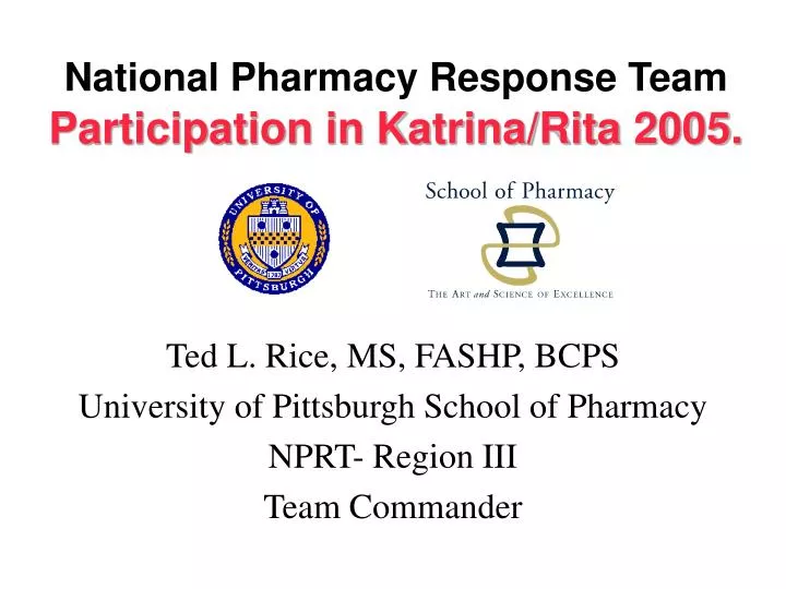 national pharmacy response team participation in katrina rita 2005