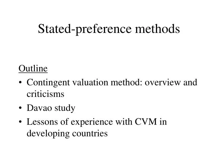 stated preference methods