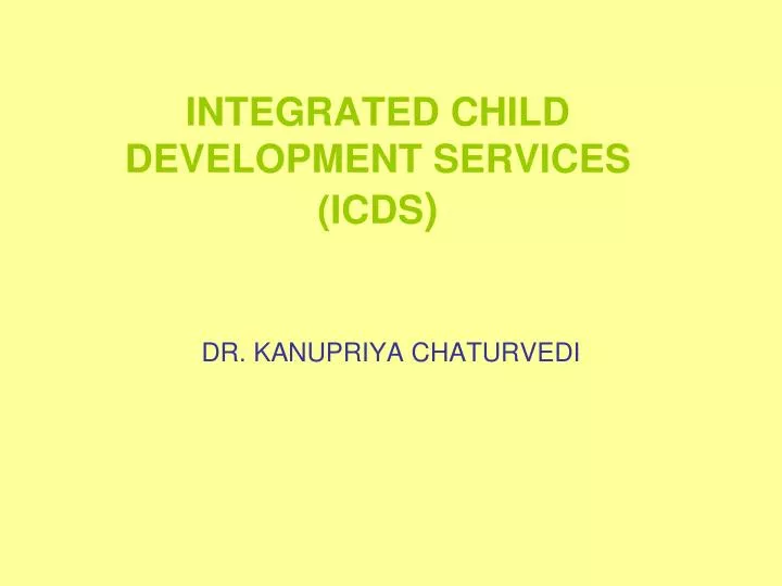 integrated child development services icds