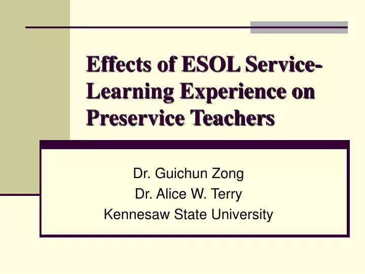 effects of esol service learning experience on preservice teachers