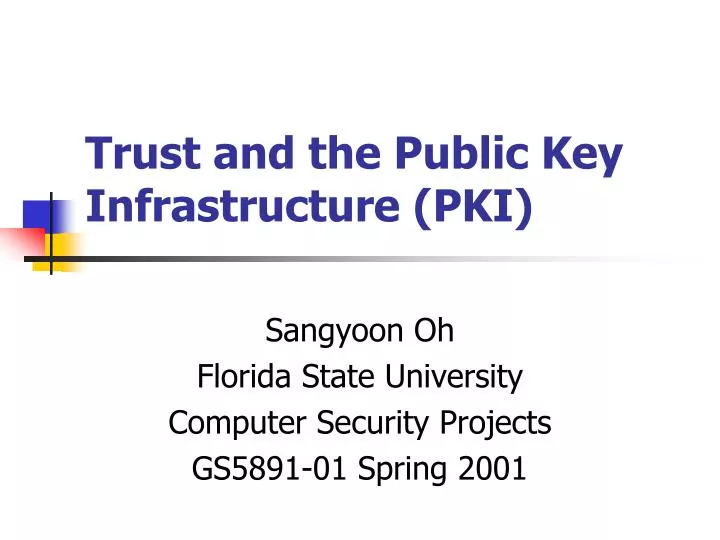 trust and the public key infrastructure pki