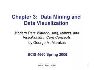 Chapter 3: Data Mining and Data Visualization