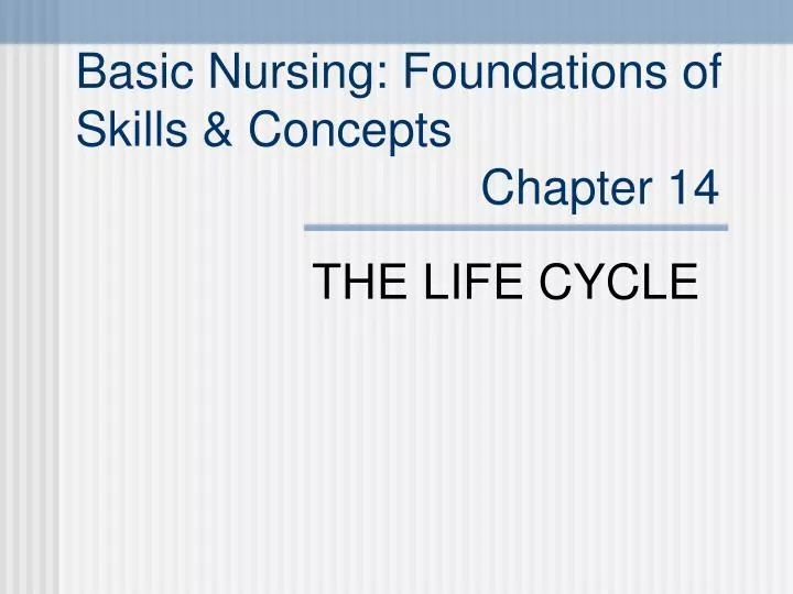 basic nursing foundations of skills concepts chapter 14