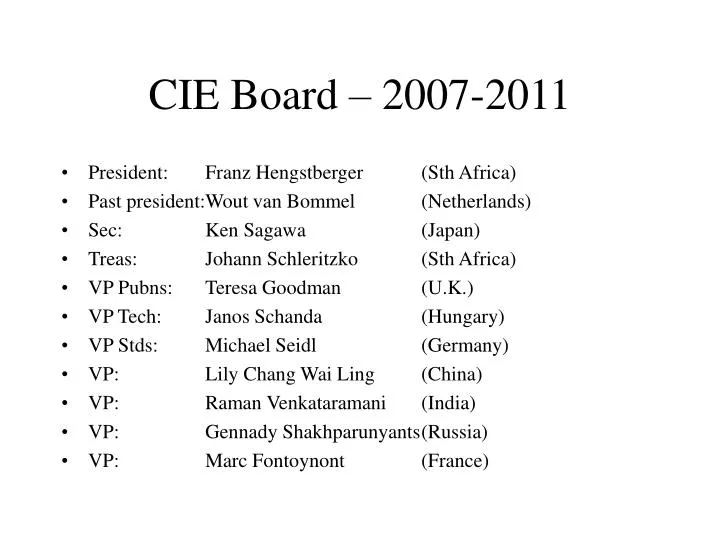 cie board 2007 2011