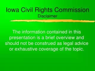 iowa civil rights commission disclaimer