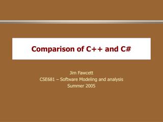 Comparison of C++ and C#