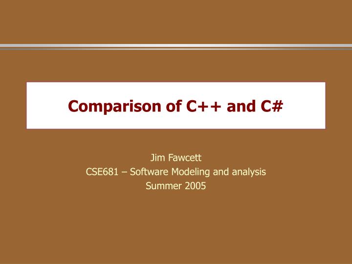 comparison of c and c