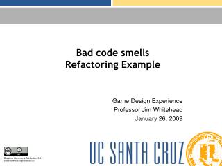 Bad code smells Refactoring Example