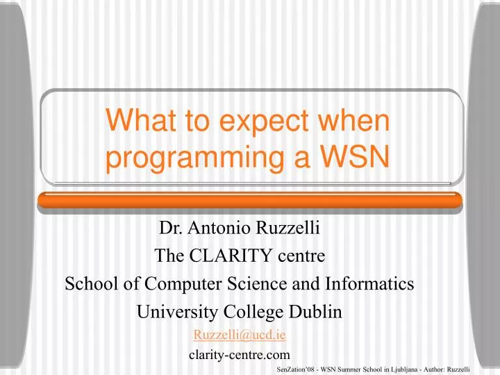what to expect when programming a wsn