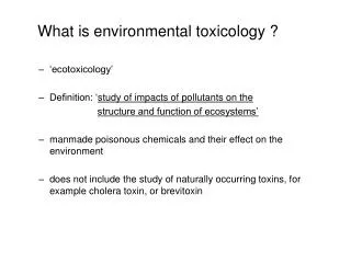 What is environmental toxicology ?