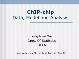ChIP-chip Data, Model and Analysis