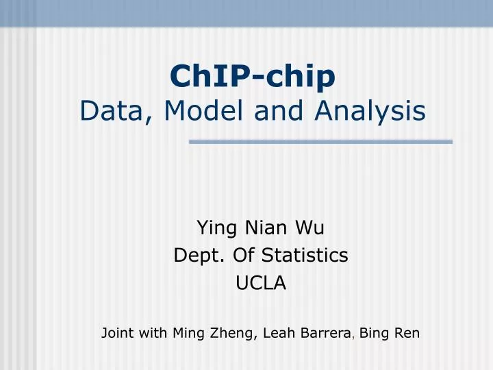 chip chip data model and analysis