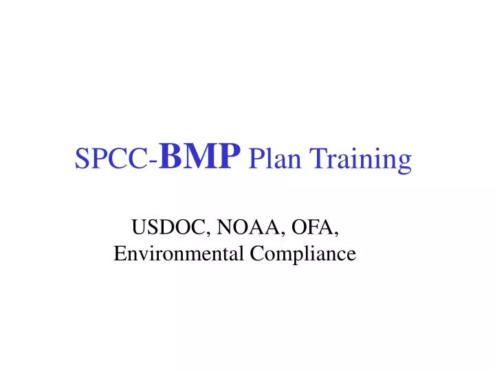 spcc bmp plan training