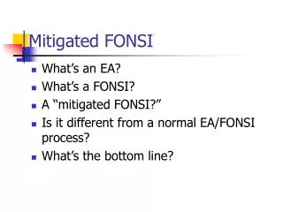 Mitigated FONSI