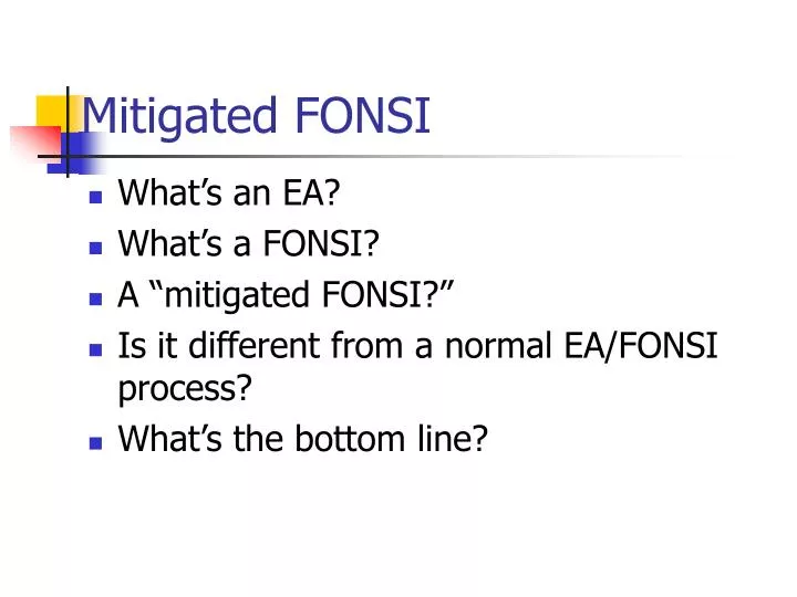 mitigated fonsi