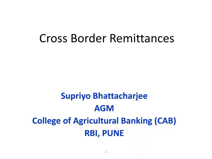 cross border remittances