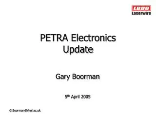 PETRA Electronics Update
