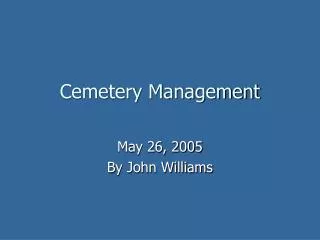 Cemetery Management