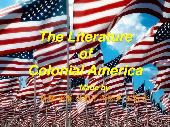 the literature of colonial america