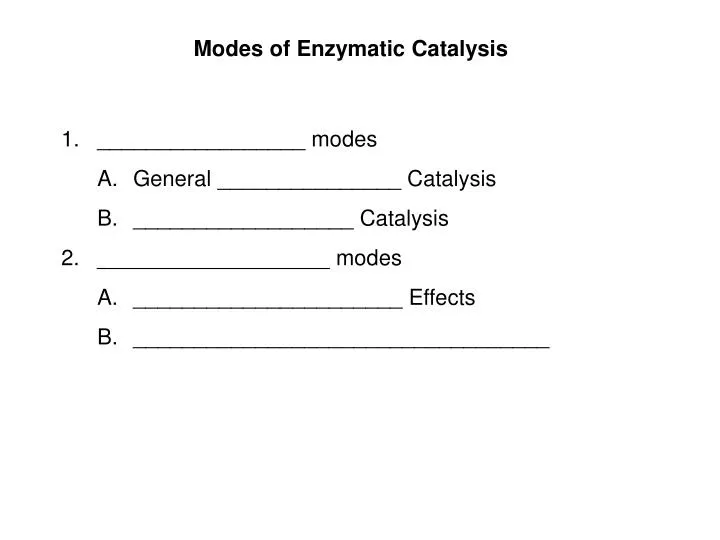 modes of enzymatic catalysis