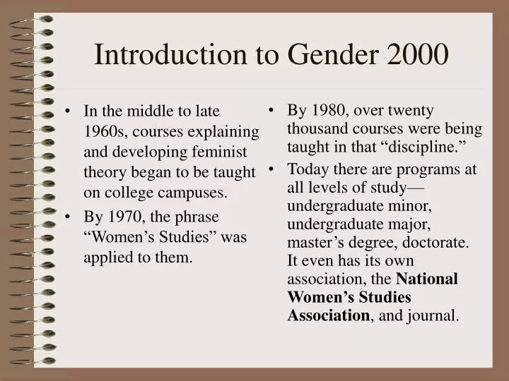 introduction to gender 2000