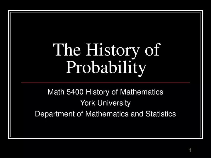 the history of probability