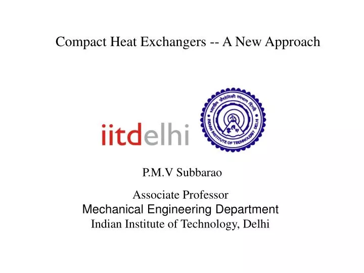 compact heat exchangers a new approach