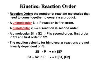 Kinetics: Reaction Order