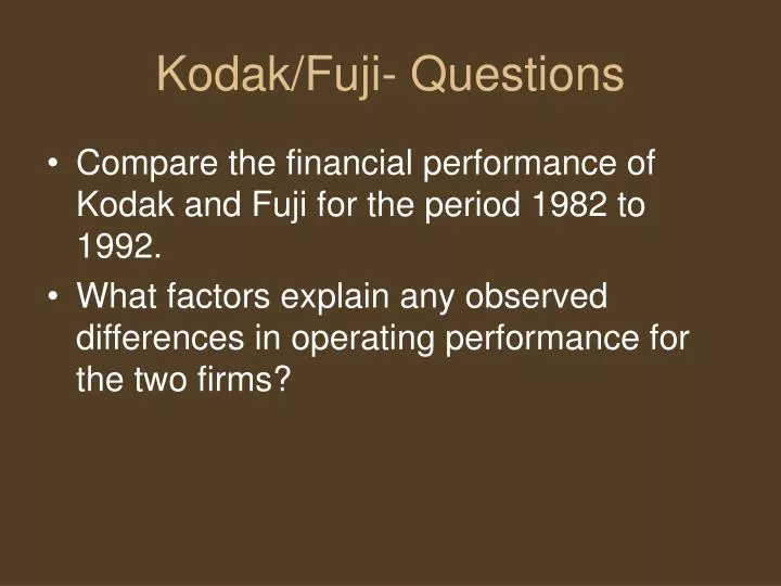 kodak fuji questions