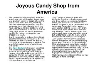 Joyous Candy Shop from America