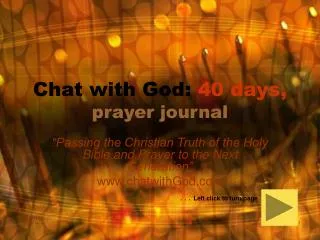 Chat with God: 40 days, prayer journal