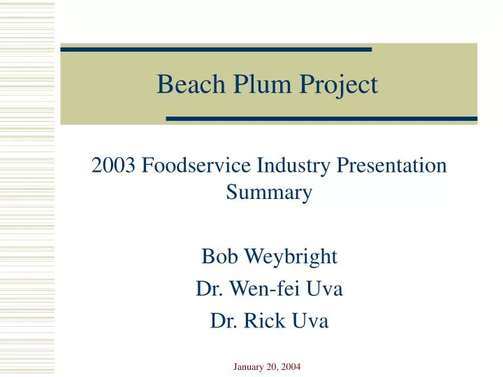 beach plum project