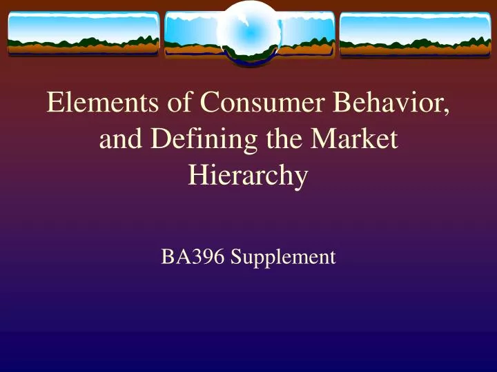 elements of consumer behavior and defining the market hierarchy