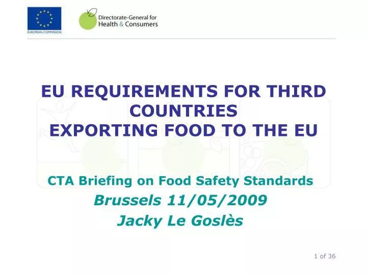 eu requirements for third countries exporting food to the eu