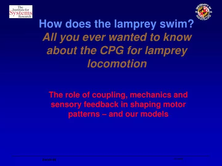 how does the lamprey swim all you ever wanted to know about the cpg for lamprey locomotion
