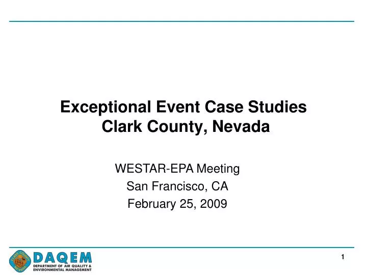 exceptional event case studies clark county nevada