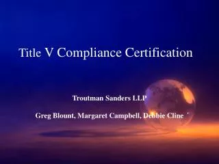 Title V Compliance Certification