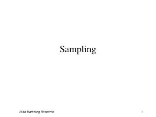 Sampling