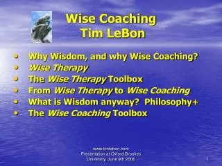 Wise Coaching Tim LeBon