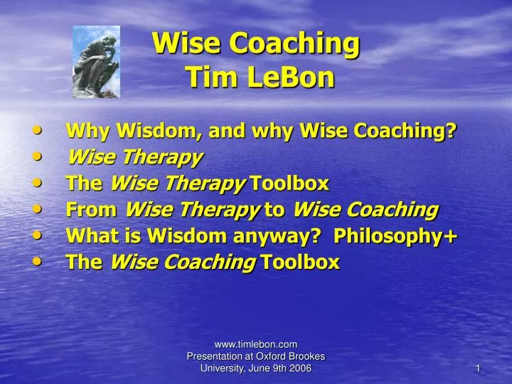 wise coaching tim lebon