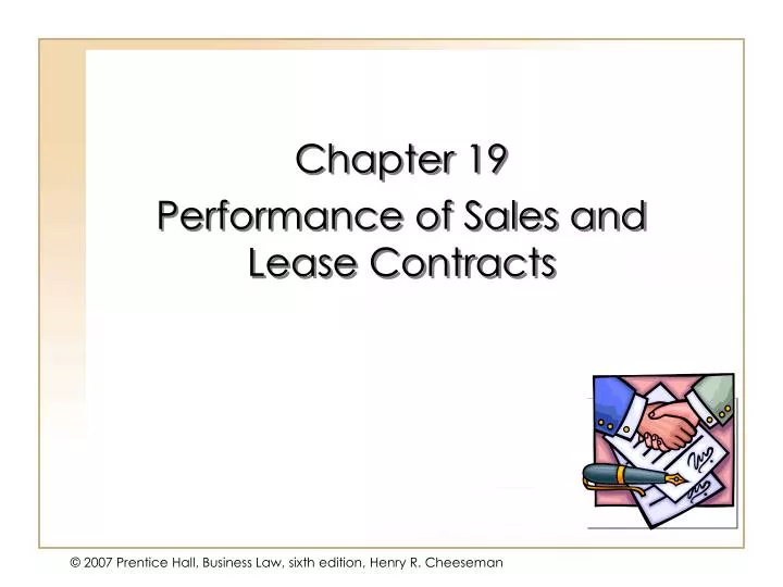 chapter 19 performance of sales and lease contracts
