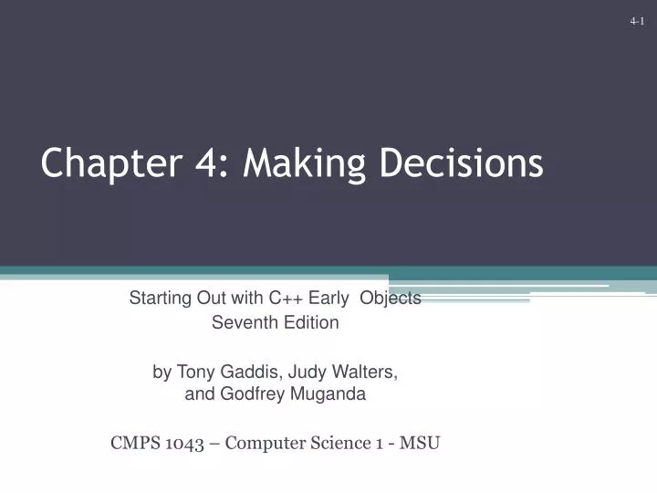 chapter 4 making decisions