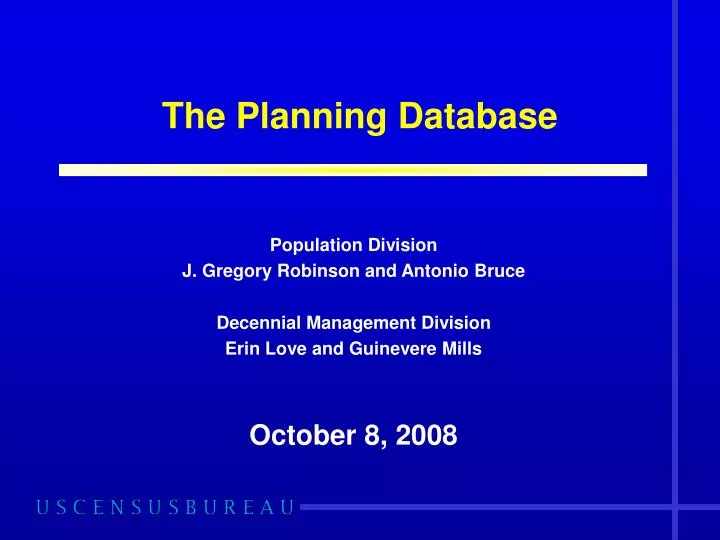 the planning database
