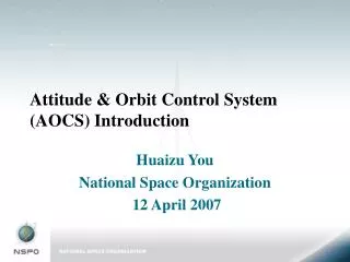 Attitude &amp; Orbit Control System (AOCS) Introduction