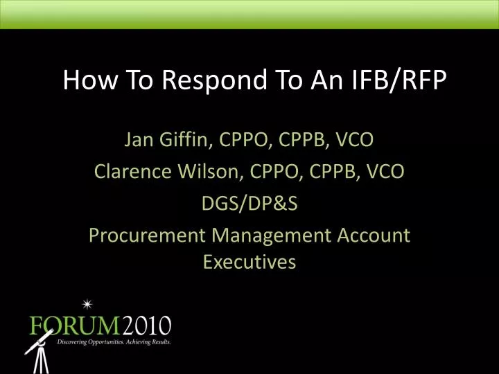 how to respond to an ifb rfp
